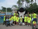 Posing next to Shamu